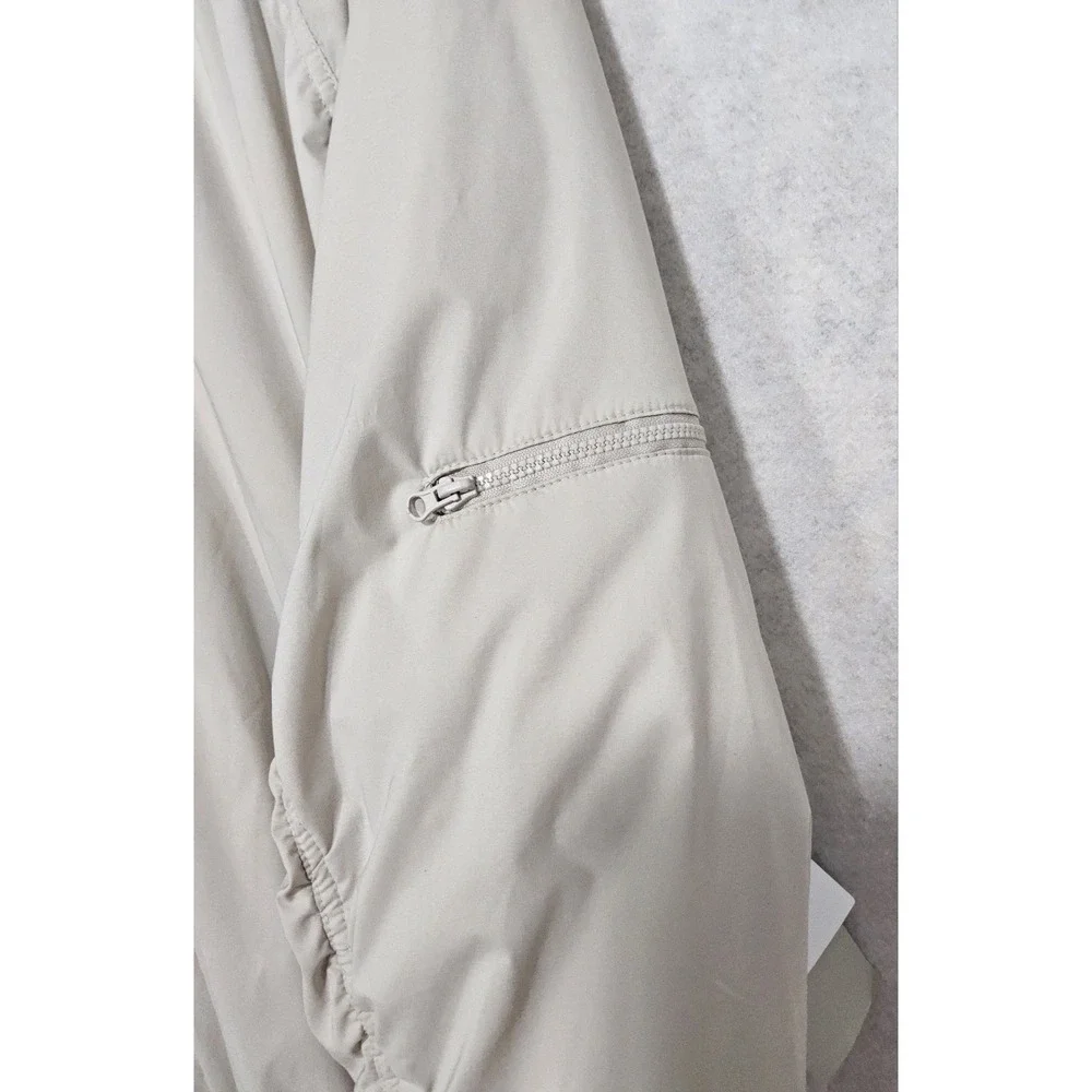 Zella‎ Coat Mens XXL 2XL NEW Bomber Lightweight Relax Fit Gray Beige Zip Pockets